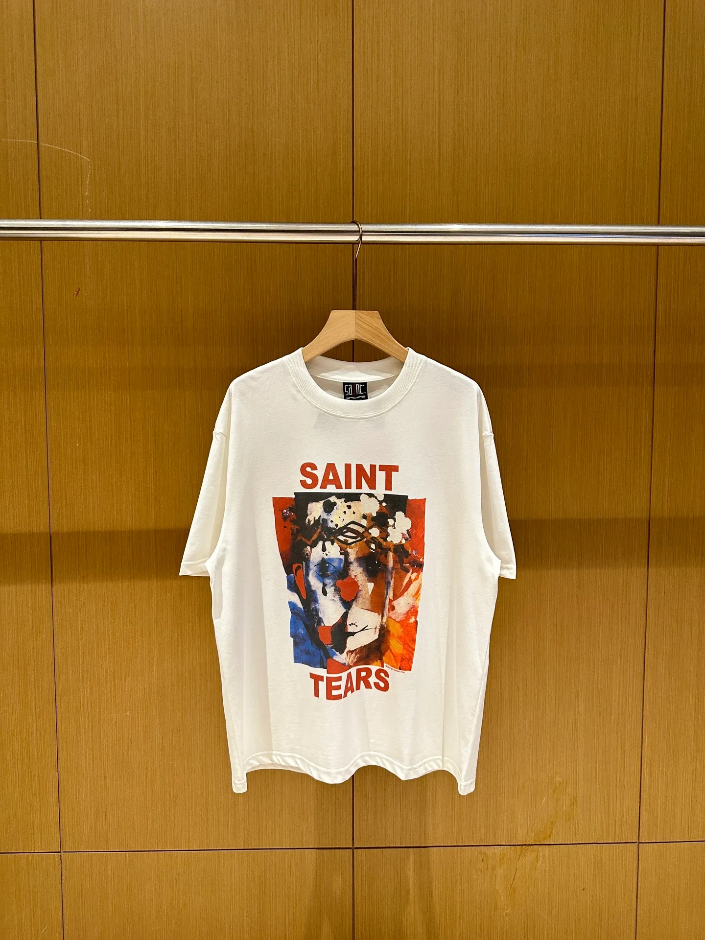 🧸Saint Michael clown print American casual summer retro pure cotton short-sleeved men's and women's loose trendy brand T-shirt p130 Style number: 023-1 Size: M-XL Exclusively pattern-matched, custom-woven and dyed 260g fabric, threads are dyed in the same vat with zero color difference, different from the market currency, welcome to compare OS loose large version, same style for men and women, fat or thin can be controlled at will